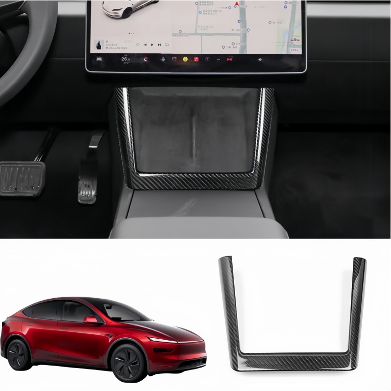 Real Carbon Fiber Center Console Charging Frame Cover for Tesla Model 3 Highland / Y Juniper
