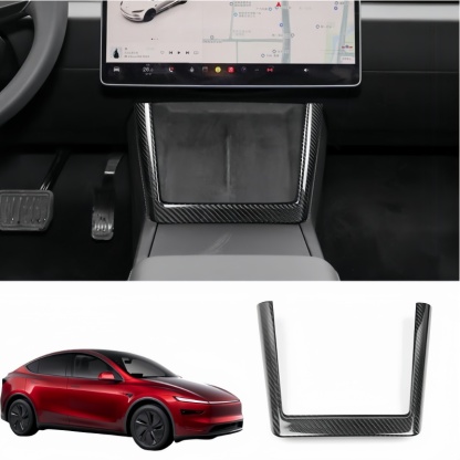 Real Carbon Fiber Center Console Charging Frame Cover for Tesla Model 3 Highland / Y Juniper