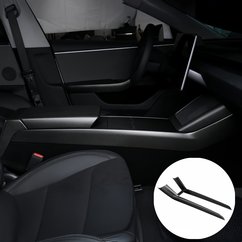 Real Carbon Fiber Console Side Panel Protector For Tesla Model Y Juniper