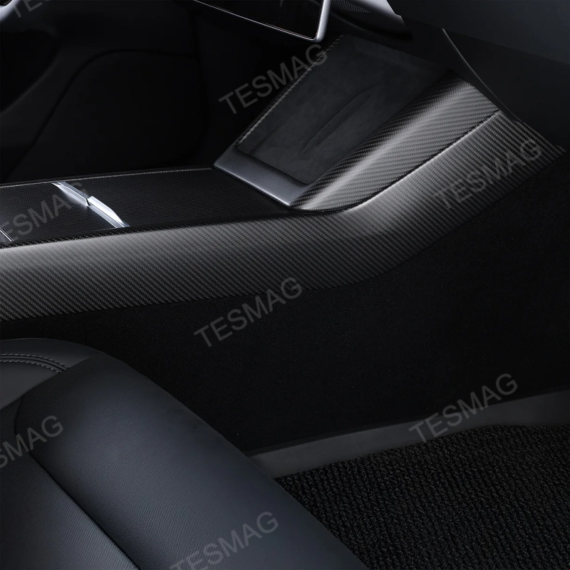 Real Carbon Fiber Console Side Panel Protector For Tesla Model Y Juniper
