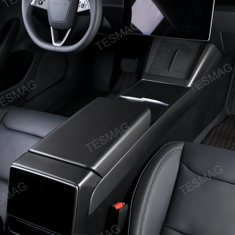 Real Carbon Fiber Console Side Panel Protector For Tesla Model Y Juniper