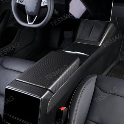 Real Carbon Fiber Console Side Panel Protector For Tesla Model Y Juniper