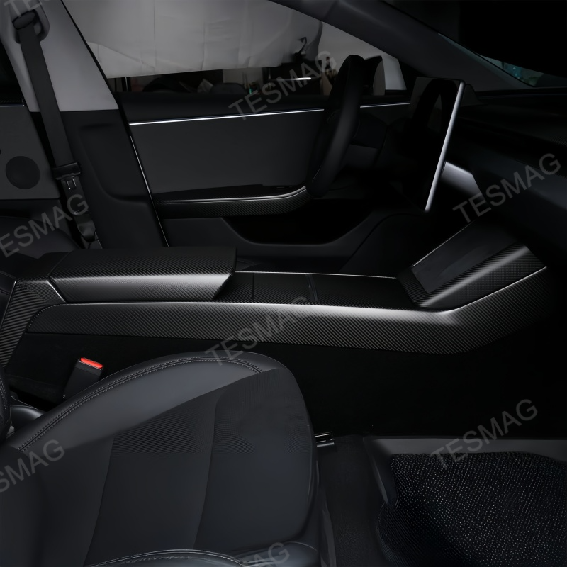 Real Carbon Fiber Console Side Panel Protector For Tesla Model Y Juniper