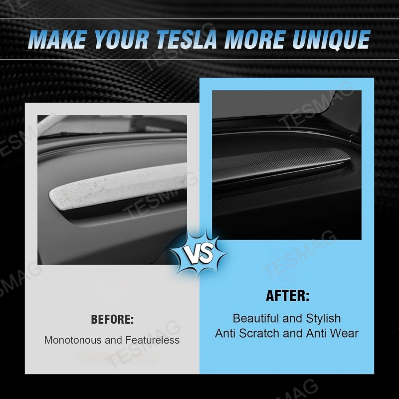 Real Carbon Fiber Dashboard Air Vent Overlay Kit For Tesla Model 3/Y