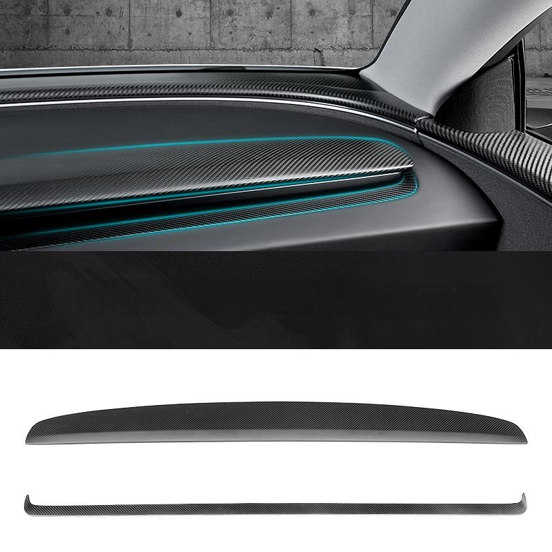 Real Carbon Fiber Dashboard Air Vent Overlay Kit For Tesla Model 3/Y