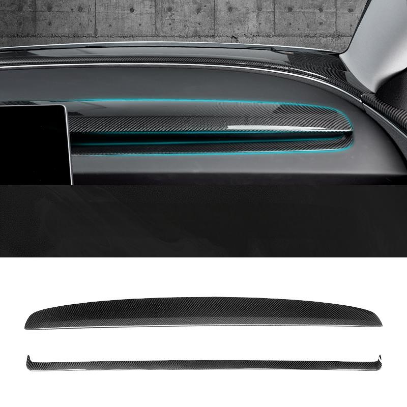 Real Carbon Fiber Dashboard Air Vent Overlay Kit For Tesla Model 3/Y