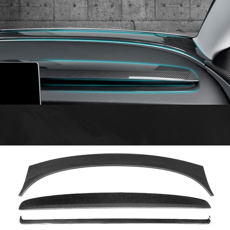 Real Carbon Fiber Dashboard Air Vent Overlay Kit For Tesla Model 3/Y