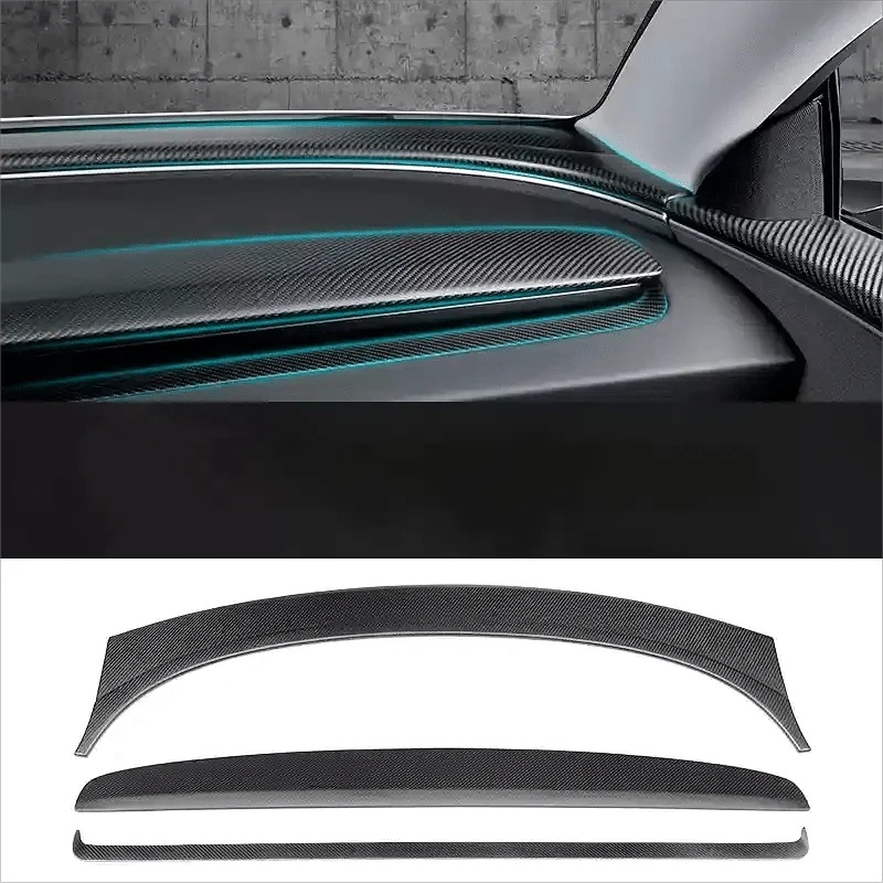 Real Carbon Fiber Dashboard Air Vent Overlay Kit For Tesla Model 3/Y