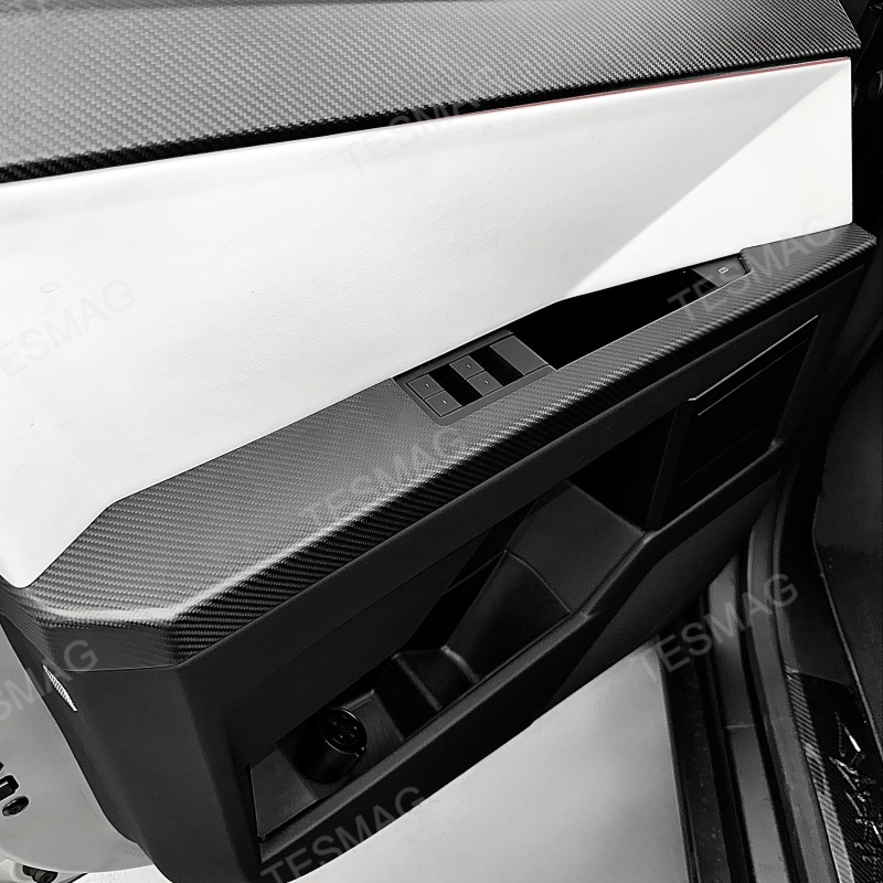 Real Carbon Fiber Door Armrest Covers for Tesla Cybertruck 