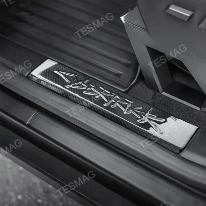 Real Carbon Fiber Door Sill Protection for Tesla Cybertruck