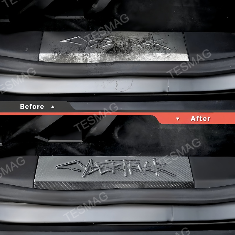 Real Carbon Fiber Door Sill Protection for Tesla Cybertruck