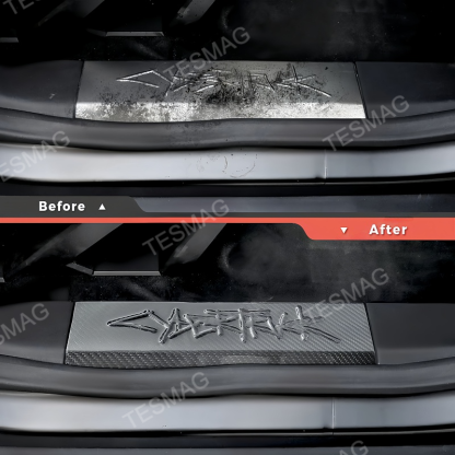 Real Carbon Fiber Door Sill Protection for Tesla Cybertruck