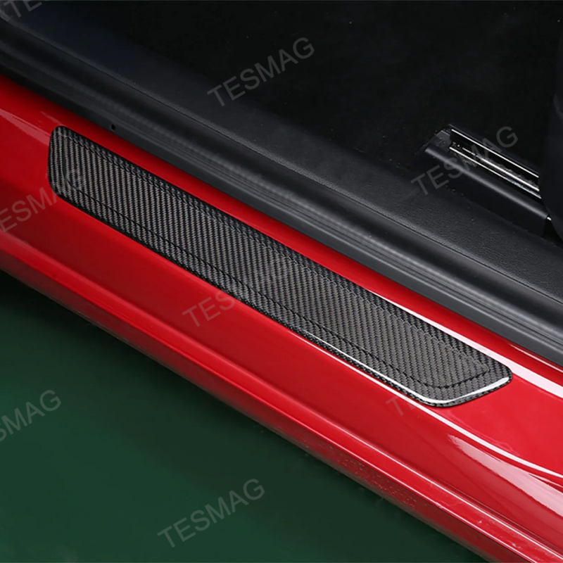 Real Carbon Fiber Door Sill Protector for Tesla Model Y