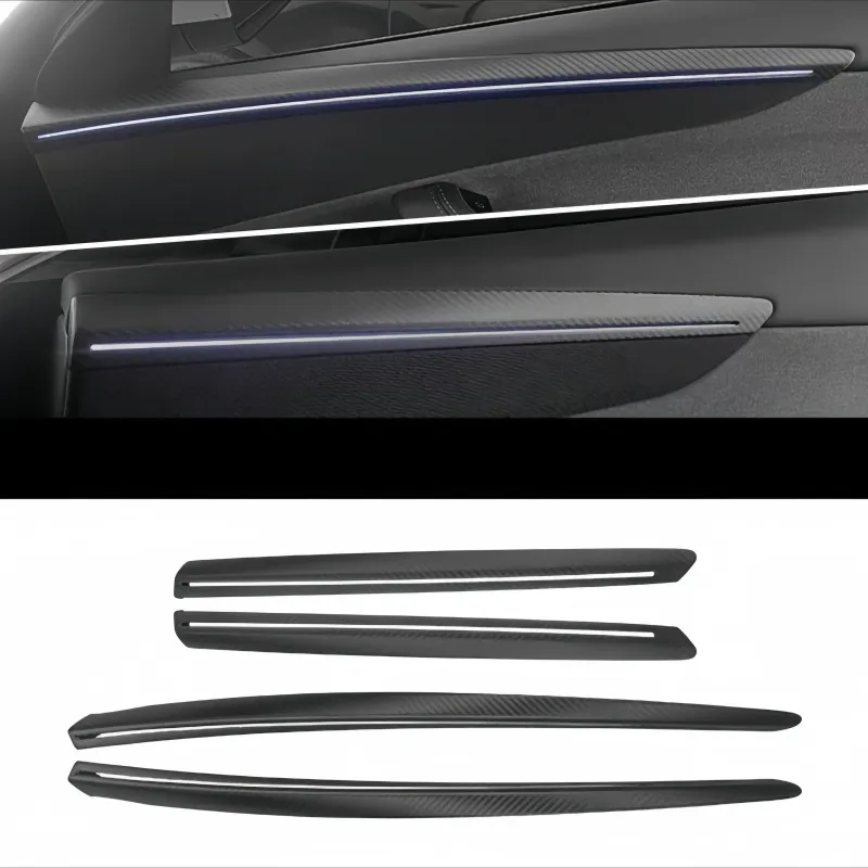 Real Carbon Fiber Front & Rear Door Trim Covers for Tesla Model Y Juniper