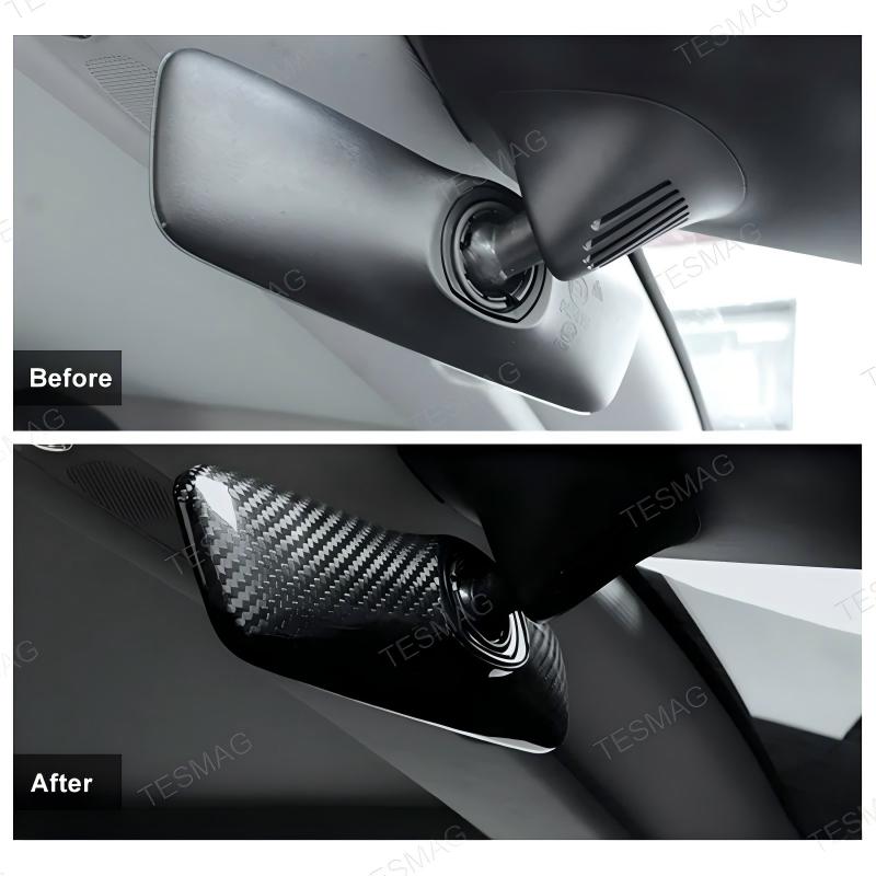 Real Carbon Fiber Interior Rearview Mirror Cover for Tesla Model 3/Y