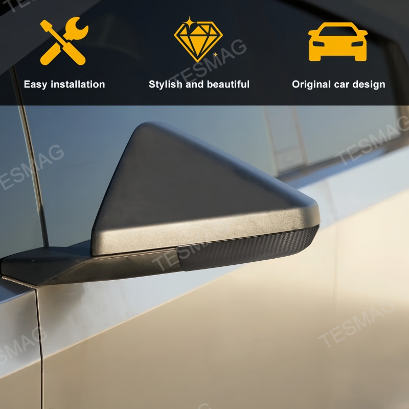 Real Carbon Fiber Lower Mirror Cover Caps for Tesla Cybertruck