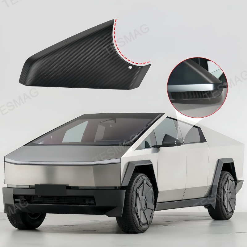 Real Carbon Fiber Lower Mirror Cover Caps for Tesla Cybertruck