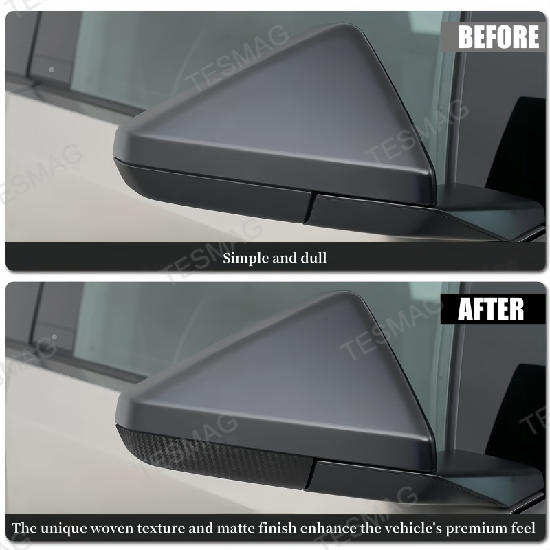 Real Carbon Fiber Lower Mirror Cover Caps for Tesla Cybertruck