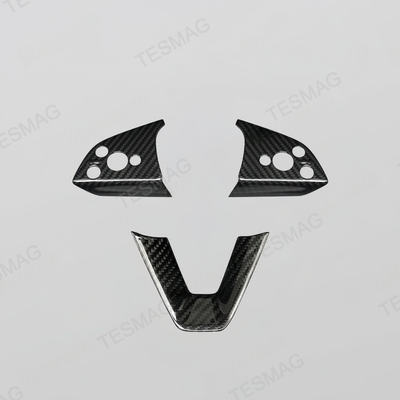 Real Carbon Fiber Steering Wheel Patch for Tesla Model Y Juniper 2025+