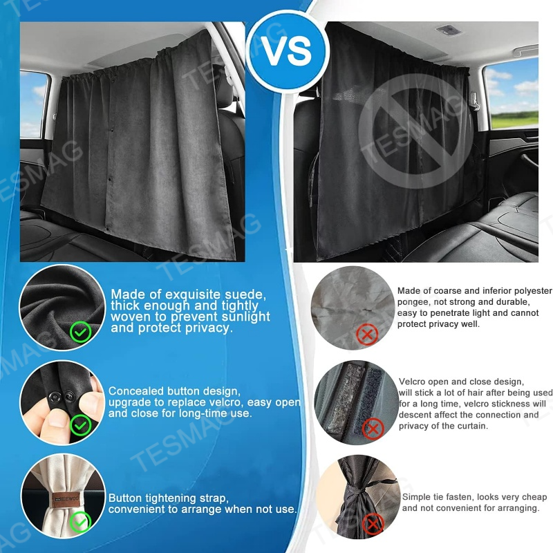 Rear Privacy Curtains for Tesla Model S/3/X/Y