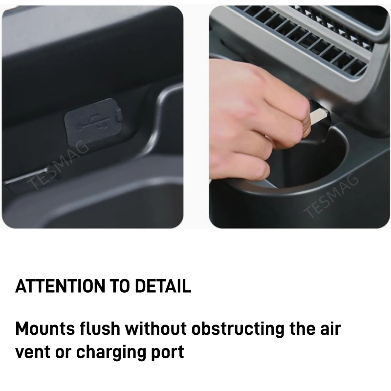 Rear Seat Cup Holder for Tesla Model Y Juniper 2025+ / Model 3 Highland 2024+ Accessories Retractable and Foldable