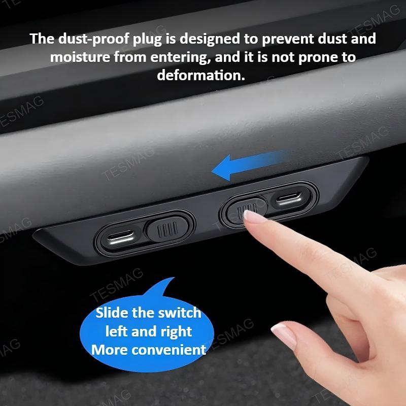 Rear USB Port Dust Cover for Tesla Model 3 Highland/Model Y Juniper