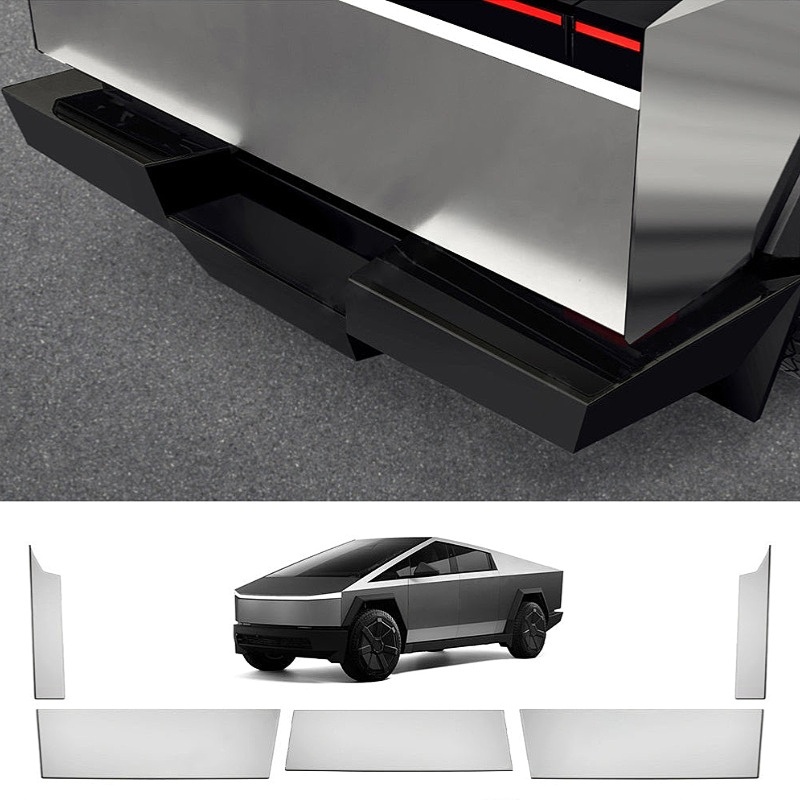 Rear bumper guard in stainless steel for the Tesla Cybertruck