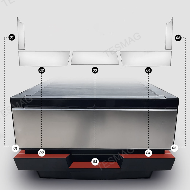 Rear bumper guard in stainless steel for the Tesla Cybertruck