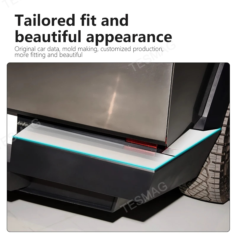 Rear bumper guard in stainless steel for the Tesla Cybertruck