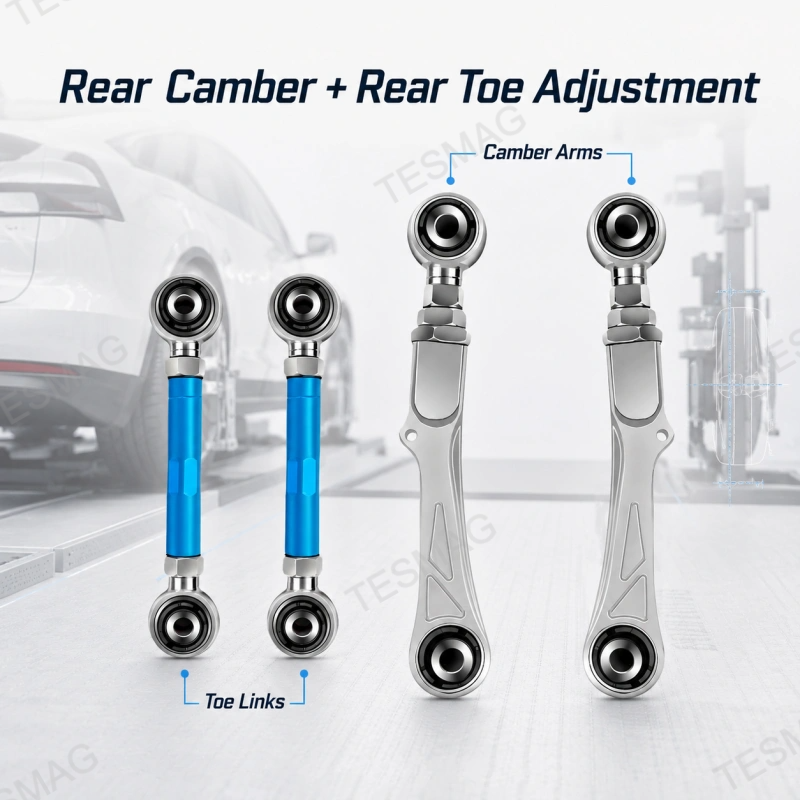 Adjustable Rear Camber Arm & Toe Link Kit for Tesla Model S/X 2016-2022 OE 102742100 600684000