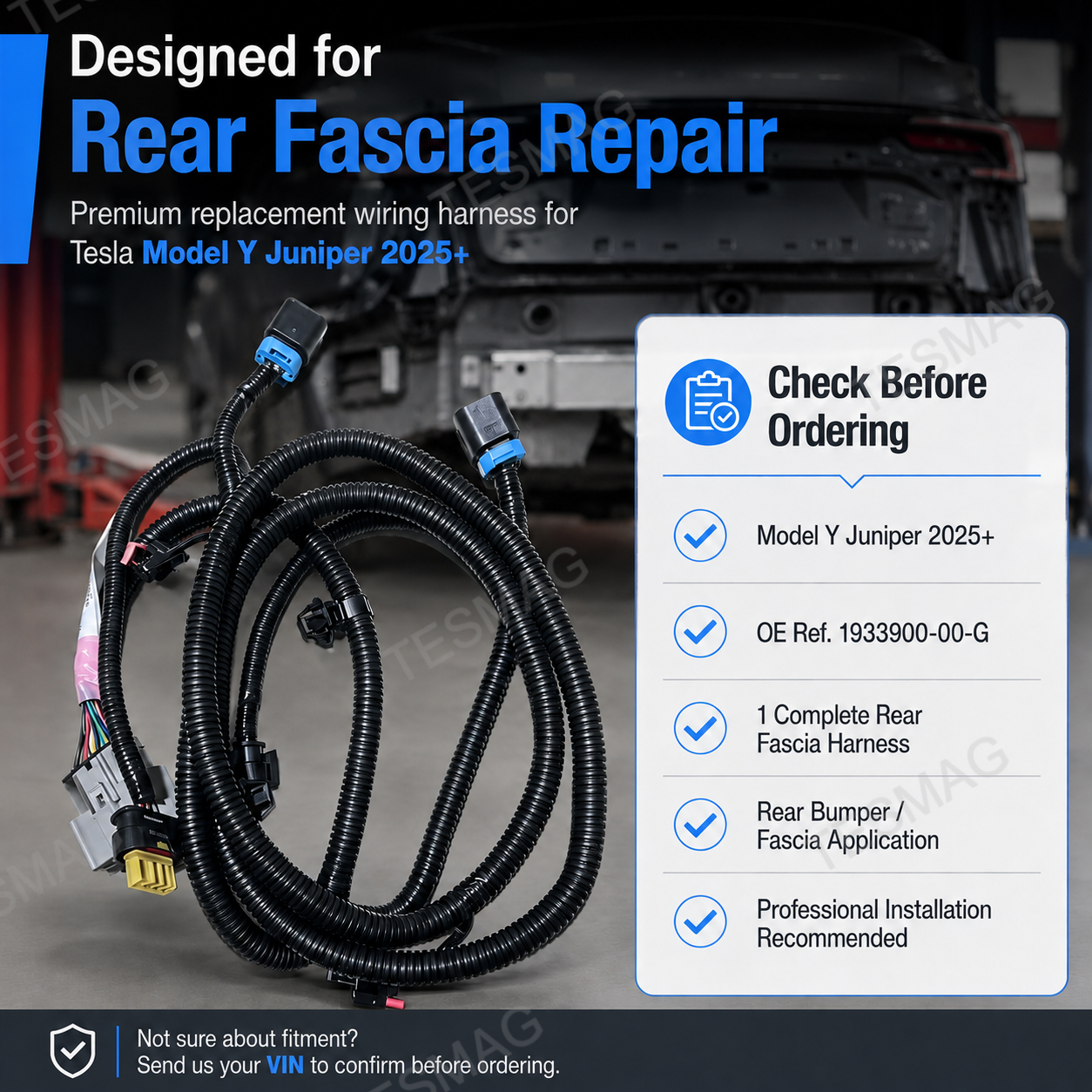 Rear Bumper Wiring Harness for Tesla Model Y Juniper 2025+ | 1933900-00-G