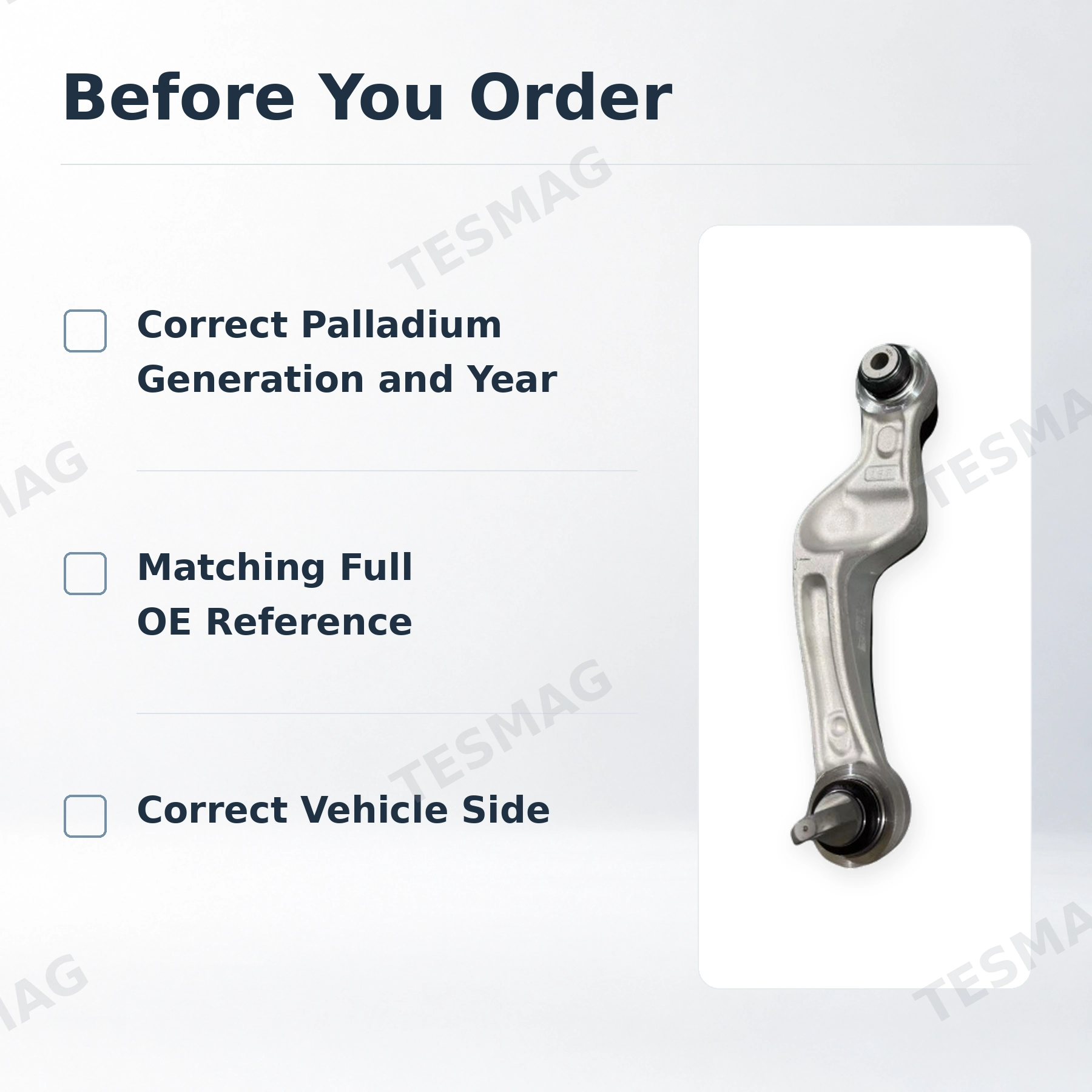 Rear Upper Aft Control Arm for Tesla Model S/X Palladium 2021–2025, Left or Right