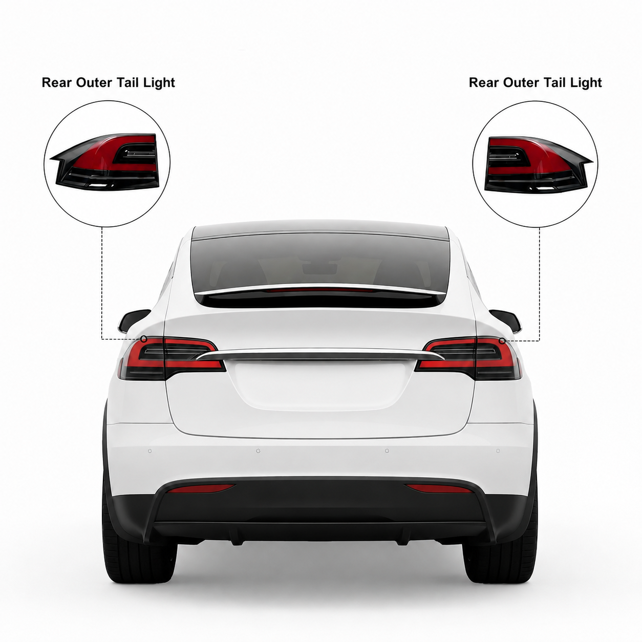Rear Outer Tail Light for Tesla Model X 2016–2020 | Left 1034334-00-A / Right 1034335-00-A