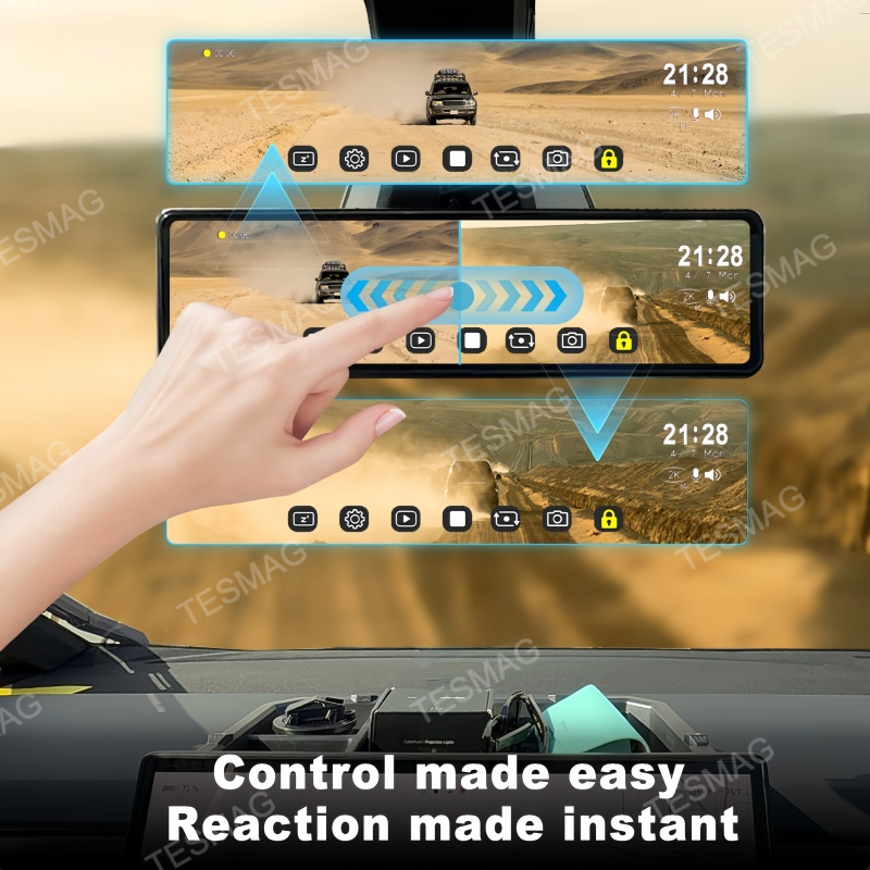 Rearview Mirror 11.26-Inch Live Streaming Recorder for Tesla Cybertruck