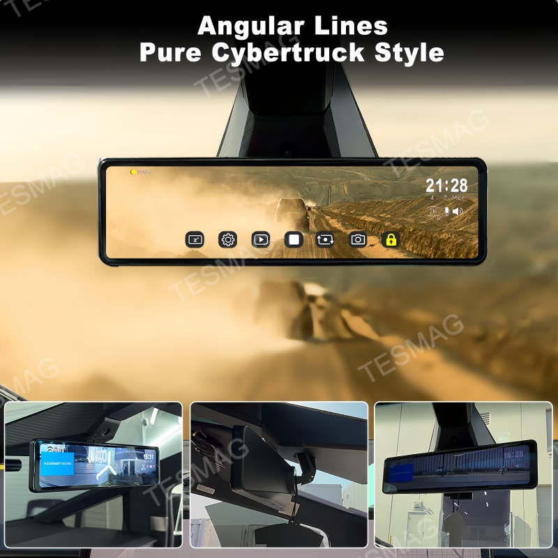 Rearview Mirror 11.26-Inch Live Streaming Recorder for Tesla Cybertruck
