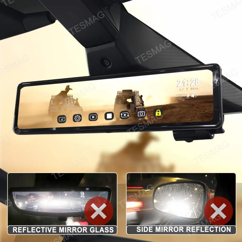 Rearview Mirror 11.26-Inch Live Streaming Recorder for Tesla Cybertruck