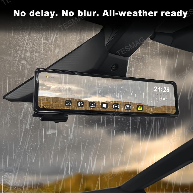 Rearview Mirror 11.26-Inch Live Streaming Recorder for Tesla Cybertruck