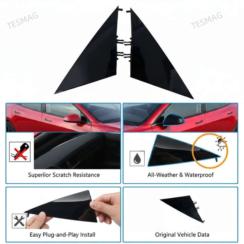 Rearview Mirror Triangular Plate For Tesla Model 3 Y 2019-2025 (2287.3013 2287.3014)