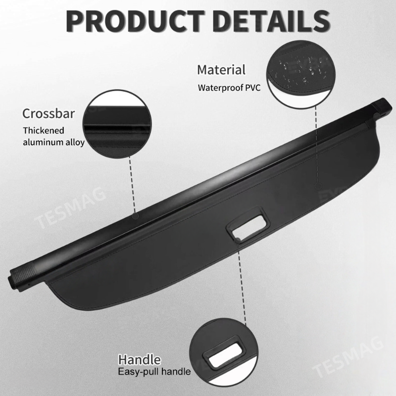 Retractable Leather Cargo Organizer Shield Shade for Tesla Model Y Juniper 2025+ /2021-2024