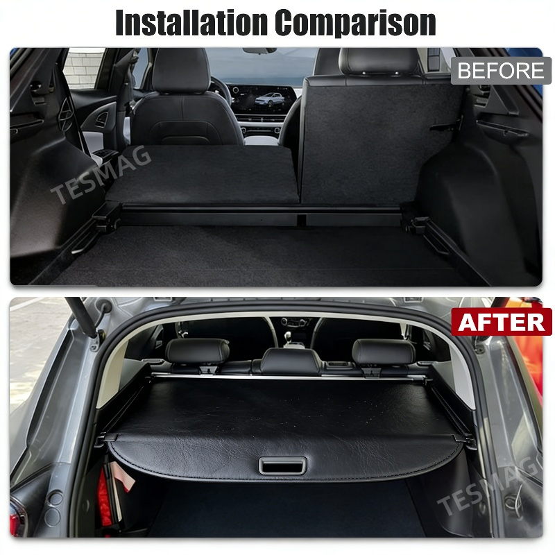 Retractable Leather Cargo Organizer Shield Shade for Tesla Model Y Juniper 2025+ /2021-2024