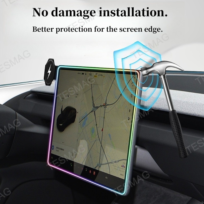 Screen Ambient Light Wireless Phone Charger for Model 3/Y