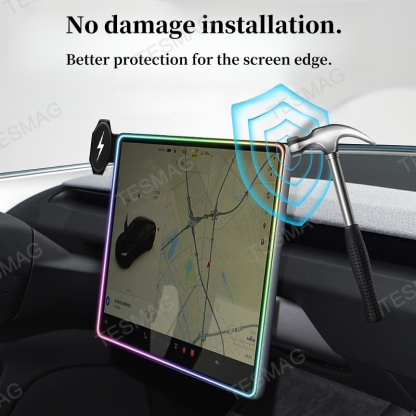 Screen Ambient Light Wireless Phone Charger for Model 3/Y 
