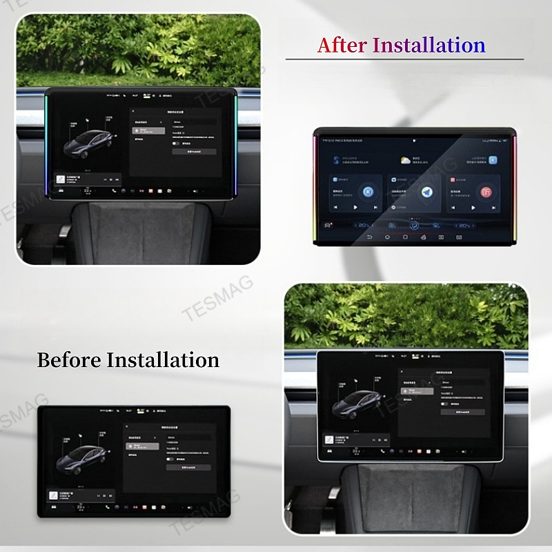 Screen Ambient Light Wireless Phone Charger for Tesla Model 3 Highland & Model Y Juniper