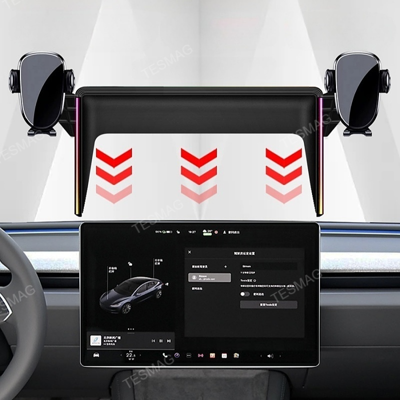 Screen Ambient Light Wireless Phone Charger for Tesla Model 3/Y 