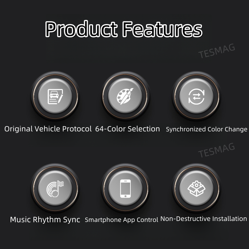 Seat Belt Buckle Ambient Light Kit for Tesla Model 3 Highland 2024+/Y Juniper 2025+