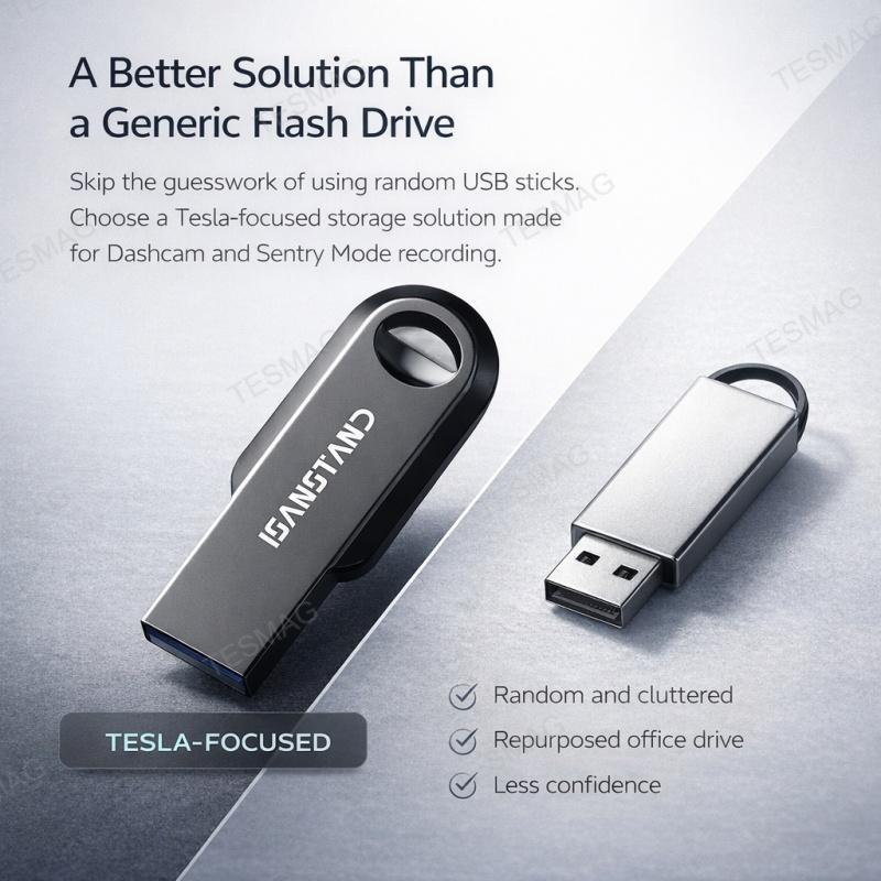 Tesla Sentry Mode USB Drive for Model 3/Y/S/X – Dashcam Storage Flash Drive