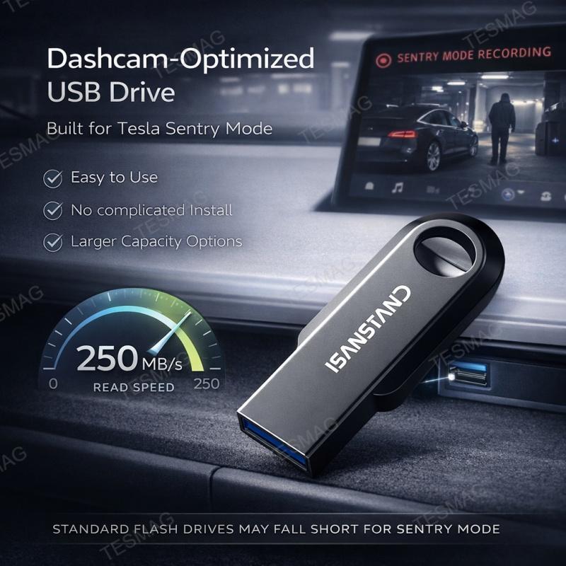Tesla Sentry Mode USB Drive for Model 3/Y/S/X – Dashcam Storage Flash Drive