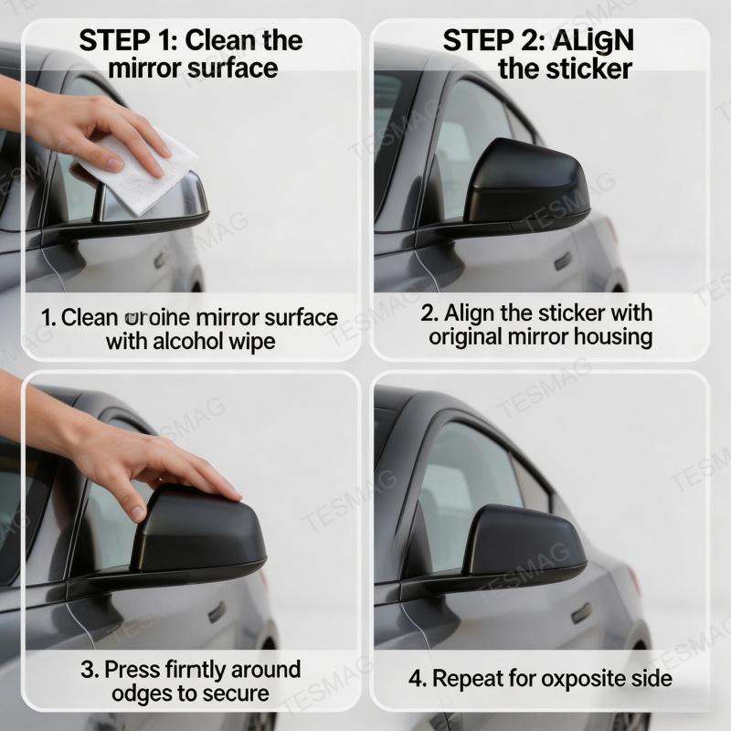 Side Mirror Cover Caps ABS for Tesla Model Y Juniper 2025+