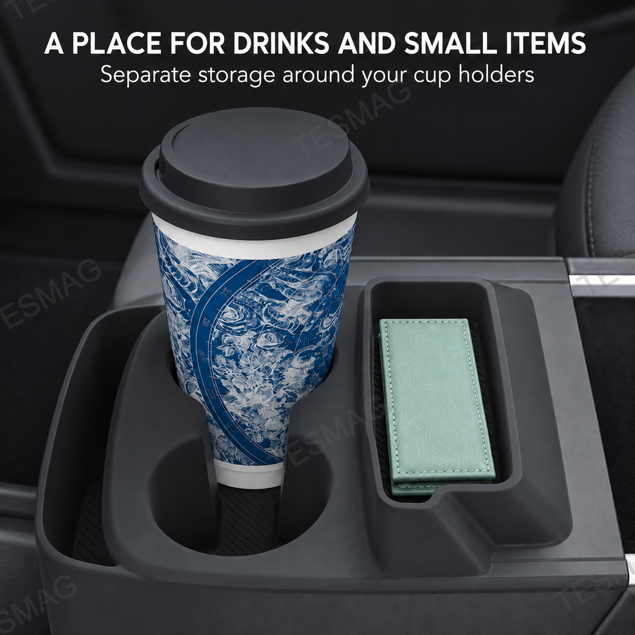 Center Console Silicone Cup Holder Organizer for Tesla Model Y Standard 2026+