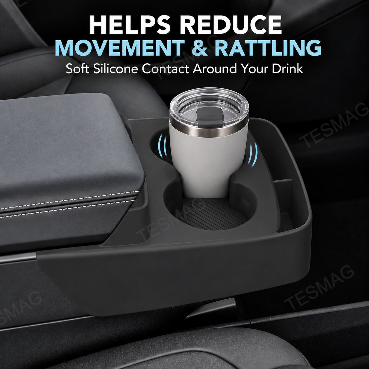 Center Console Silicone Cup Holder Organizer for Tesla Model Y Standard 2026+